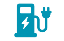 Commercial EV charging icon showing an electric vehicle charging station