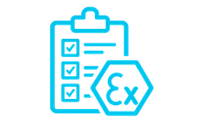 CompEx hazardous area electrical capability icon showing a safety checklist and Ex symbol
