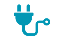 Electrical installations icon with plug and cable connection