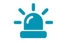 Emergency lighting icon showing a warning beacon