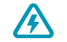 Hazardous areas icon showing an electrical warning triangle