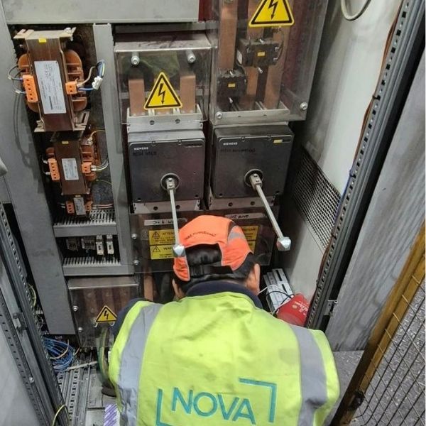 Commercial Power Infrastructure Installation Nova Electrical engineer carrying out commercial power infrastructure installation in Sheffield
