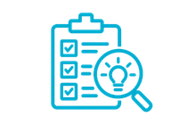 Electrical compliance reporting icon showing a checklist and inspection symbol